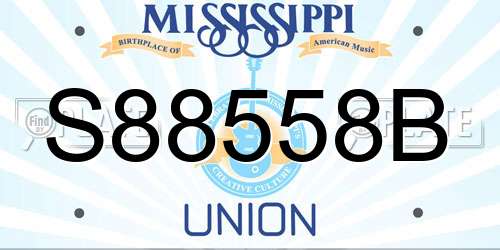 S88558B Mississippi License Plate