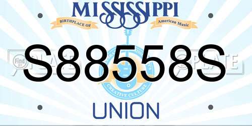 S88558S Mississippi License Plate
