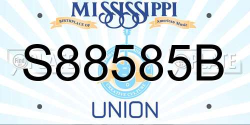 S88585B Mississippi License Plate