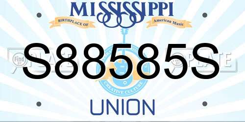 S88585S Mississippi License Plate
