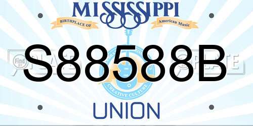 S88588B Mississippi License Plate