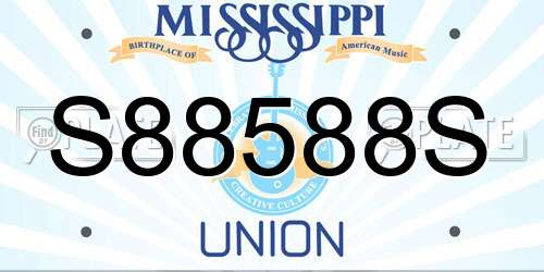 S88588S Mississippi License Plate