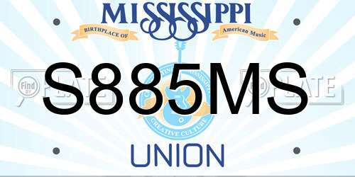 S885MS Mississippi License Plate