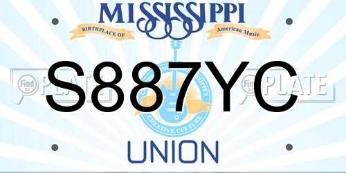 S887YC Mississippi License Plate
