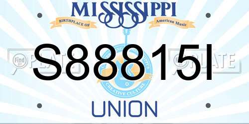 S88815I Mississippi License Plate