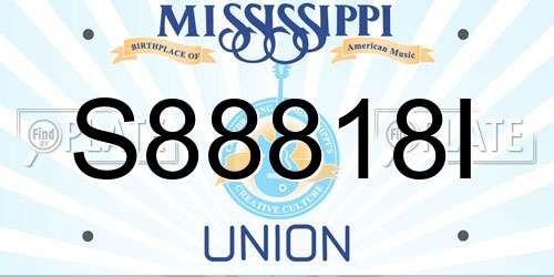 S88818I Mississippi License Plate