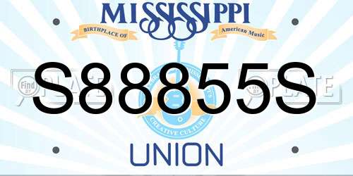 S88855S Mississippi License Plate