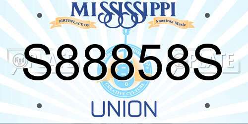 S88858S Mississippi License Plate