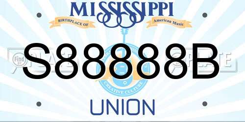 S88888B Mississippi License Plate
