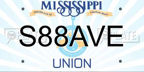 S88AVE Mississippi License Plate