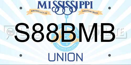 S88BMB Mississippi License Plate