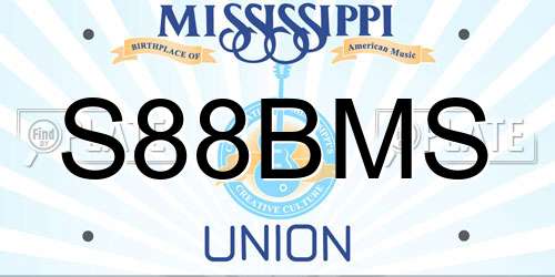 S88BMS Mississippi License Plate