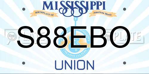 S88EBO Mississippi License Plate