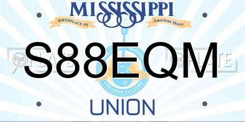 S88EQM Mississippi License Plate