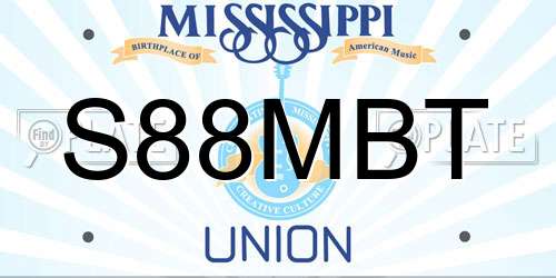 S88MBT Mississippi License Plate