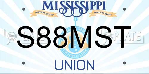 S88MST Mississippi License Plate