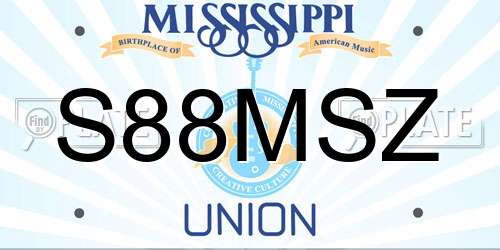 S88MSZ Mississippi License Plate