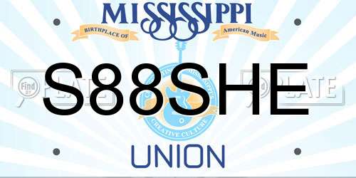 S88SHE Mississippi License Plate