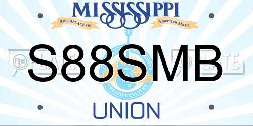 S88SMB Mississippi License Plate