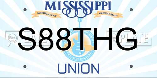 S88THG Mississippi License Plate