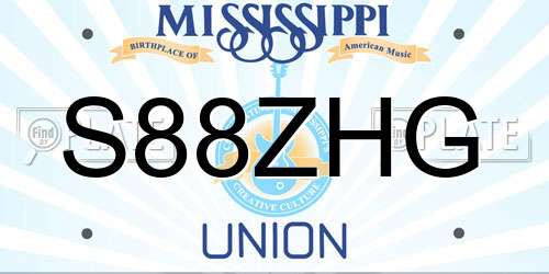 S88ZHG Mississippi License Plate