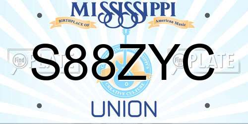 S88ZYC Mississippi License Plate