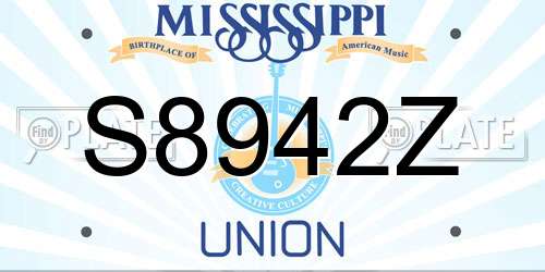 S8942Z Mississippi License Plate
