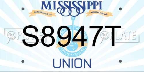 S8947T Mississippi License Plate