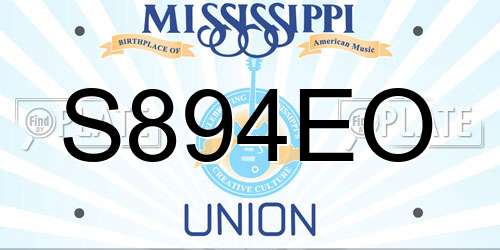 S894EO Mississippi License Plate