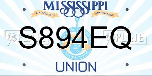 S894EQ Mississippi License Plate
