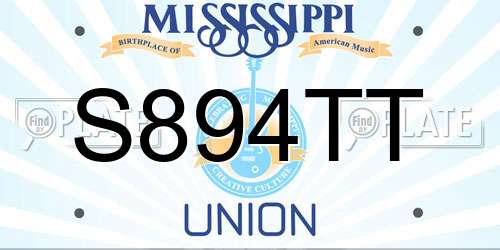 S894TT Mississippi License Plate