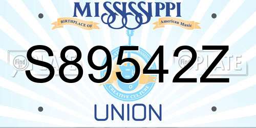 S89542Z Mississippi License Plate