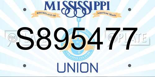 S895477 Mississippi License Plate