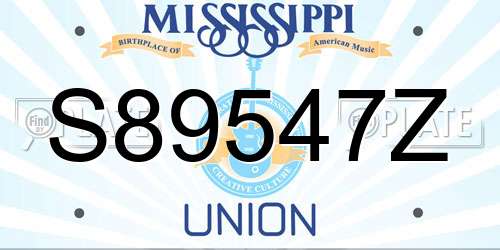 S89547Z Mississippi License Plate