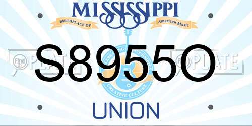 S8955O Mississippi License Plate
