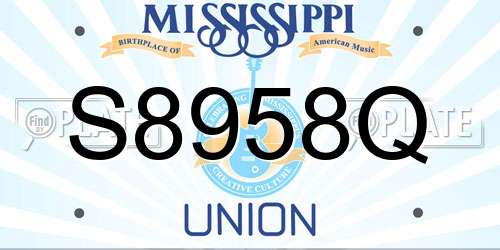 S8958Q Mississippi License Plate