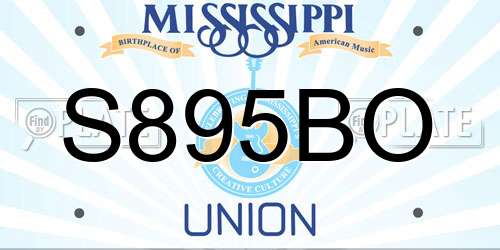 S895BO Mississippi License Plate
