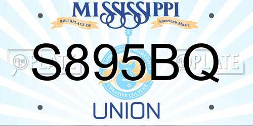S895BQ Mississippi License Plate