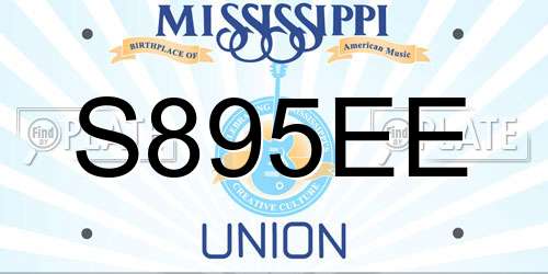 S895EE Mississippi License Plate