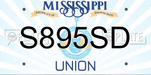 S895SD Mississippi License Plate