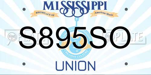 S895SO Mississippi License Plate