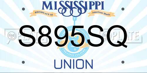 S895SQ Mississippi License Plate