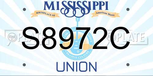 S8972C Mississippi License Plate
