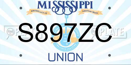 S897ZC Mississippi License Plate