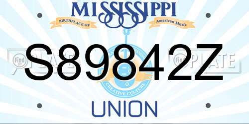 S89842Z Mississippi License Plate