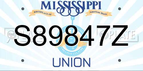 S89847Z Mississippi License Plate