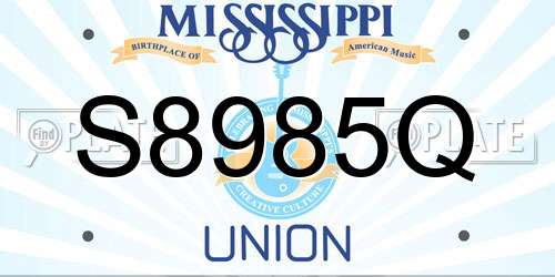 S8985Q Mississippi License Plate