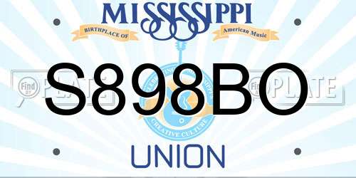 S898BO Mississippi License Plate