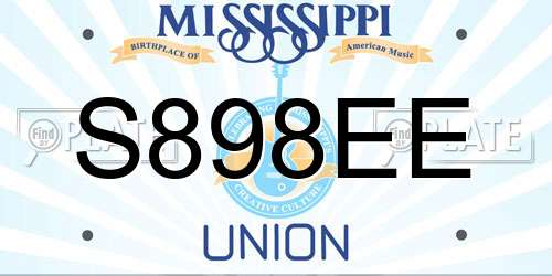 S898EE Mississippi License Plate
