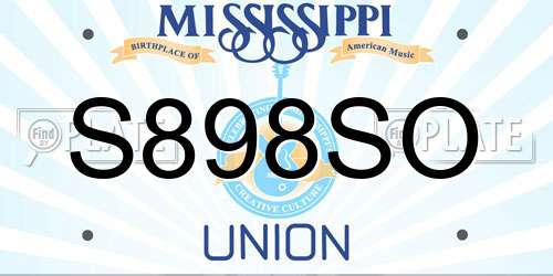 S898SO Mississippi License Plate